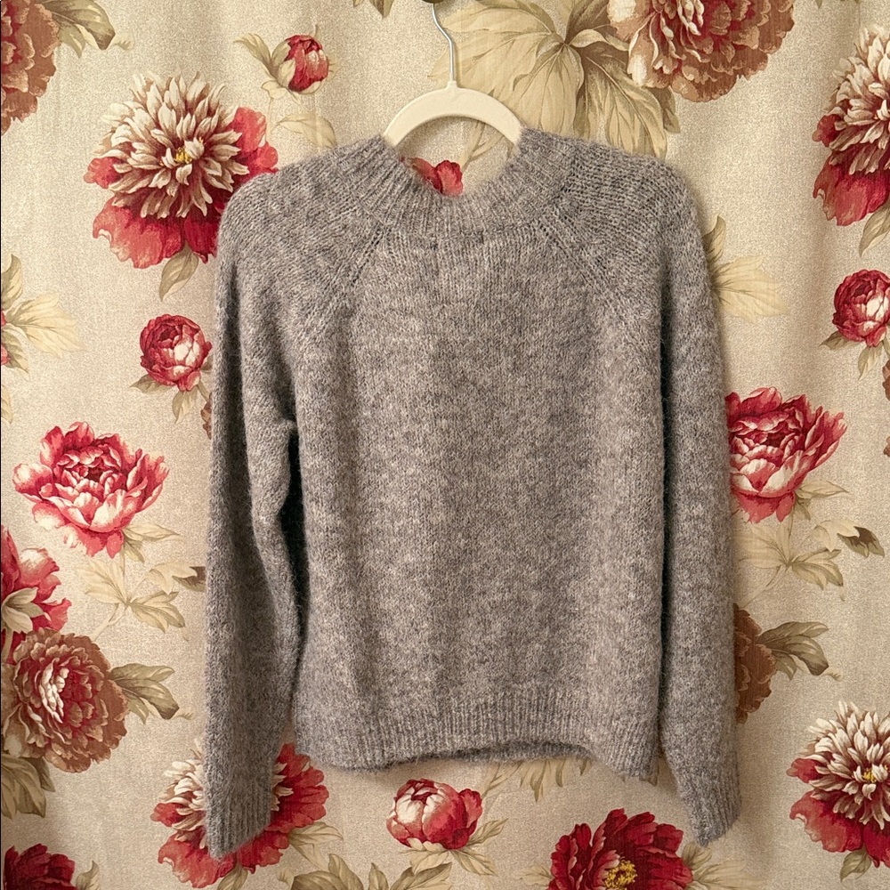 Easy Clothes Plush Marled Purple Button-Detail Sweater - Picture 3 of 3
